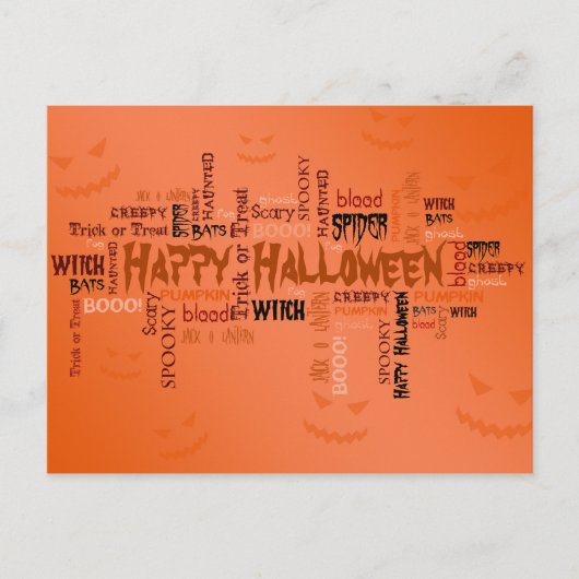 Happy Halloween Typografie Briefkaart (Voorkant)