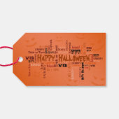 Happy Halloween Typografie Cadeaulabel (Achterkant Horizontaal)