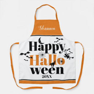 Happy Halloween-typografie en elementen Schort
