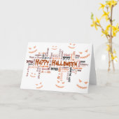 Happy Halloween Typografie Kaart (Gele Bloem)