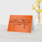 Happy Halloween Typografie Kaart (Gele Bloem)