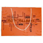 Happy Halloween Typografie Large Cadeautasje (Achterkant)