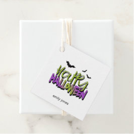 Happy Halloween Typografie met Bats Green ID685 Bedankjes Labels