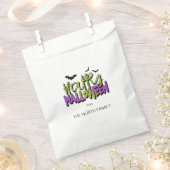 Happy Halloween Typografie met Bats Green ID685 Bedankzakje (Geknipt)