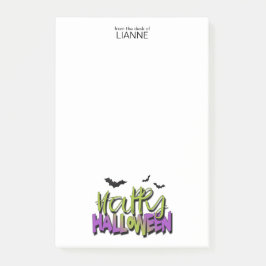 Happy Halloween Typografie met Bats Green ID685 Post-it® Notes