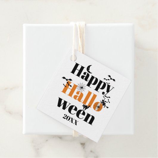 Happy Halloween-typografie met  elementen Bedankjes Labels (In situ)