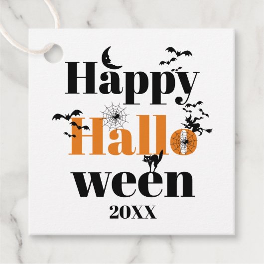 Happy Halloween-typografie met  elementen Bedankjes Labels (Voorkant)
