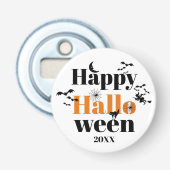 Happy Halloween-typografie met elementen Button Flesopener (Voorkant)