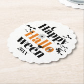 Happy Halloween-typografie met  elementen Kartonnen Onderzetters (Gekanteld)