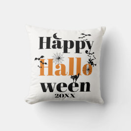 Happy Halloween-typografie met  elementen Kussen