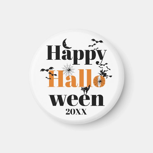 Happy Halloween-typografie met  elementen Magneet (Voorkant)