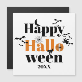 Happy Halloween-typografie met  elementen Magnetische Uitnodiging