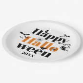 Happy Halloween-typografie met elementen Papieren Bordje (Gekanteld)