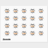 Happy Halloween-typografie met  elementen Ronde Sticker (Vel)