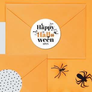 Happy Halloween-typografie met  elementen Ronde Sticker