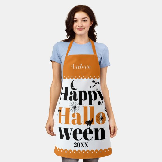 Happy Halloween-typografie met  elementen Schort (Gedragen)