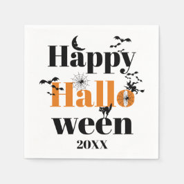 Happy Halloween-typografie met  elementen Servet