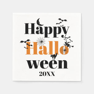 Happy Halloween-typografie met  elementen Servet