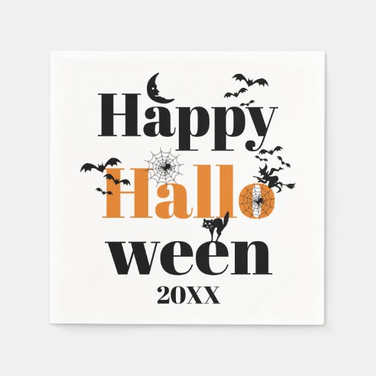 Happy Halloween-typografie met  elementen Servet (Voorkant)