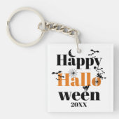 Happy Halloween-typografie met  elementen Sleutelhanger (voorkant)