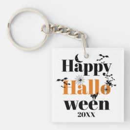 Happy Halloween-typografie met  elementen Sleutelhanger