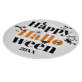 Happy Halloween-typografie met  elementen Snijplank (Hoek)