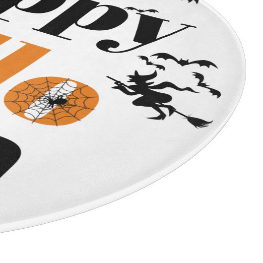 Happy Halloween-typografie met elementen Snijplank (Hoek)