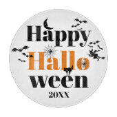 Happy Halloween-typografie met elementen Snijplank (Voorkant)