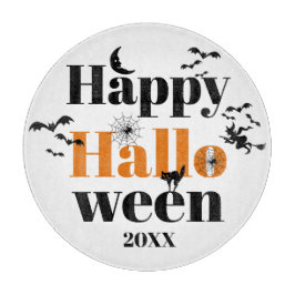Happy Halloween-typografie met  elementen Snijplank