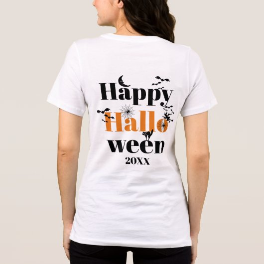Happy Halloween-typografie met  elementen T Tri-Blend Shirt (Achterkant)