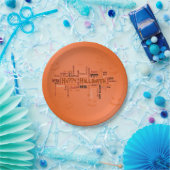 Happy Halloween Typografie Papieren Bordje (Feest)