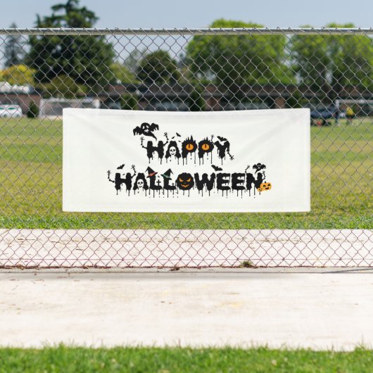 Happy Halloween Typografie Spandoek (Insitu)