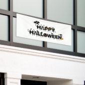 Happy Halloween Typografie Spandoek (Buitenkant Gebouw)