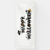 Happy Halloween Typografie Spandoek (Verticaal)