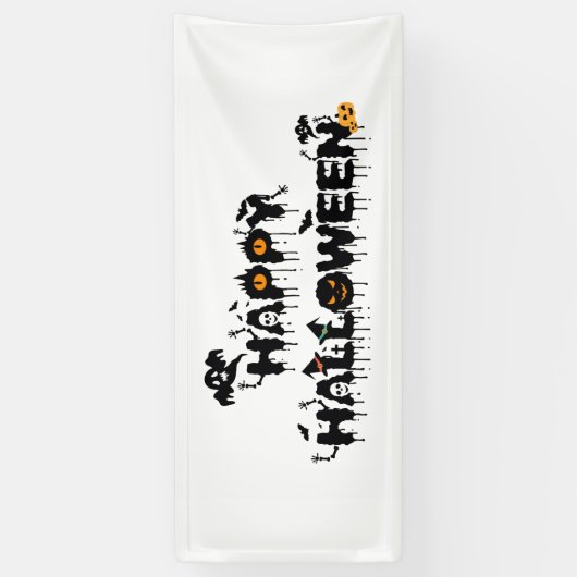 Happy Halloween Typografie Spandoek (Verticaal)