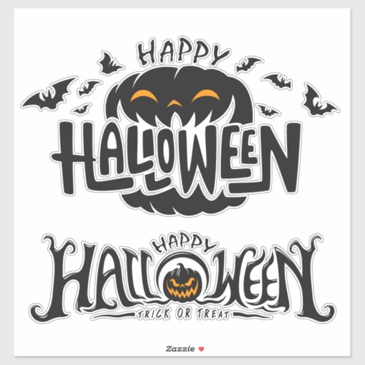 Happy Halloween Typografie Sticker (Vel)