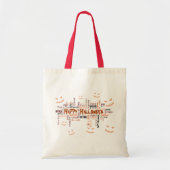Happy Halloween Typografie Tote Bag (Voorkant)