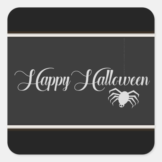 Happy Halloween Typografie Vierkante Sticker (Voorkant)
