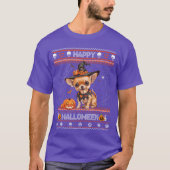 Happy Halloween Ugly Chihuahua Howloween Pumpkin D T-shirt (Voorkant)