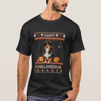 Happy Halloween Ugly Shetland Sheepdog Howl T-shirt