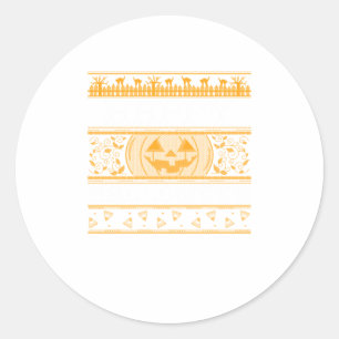 Happy Halloween Ugly ter Design Pumpkins Ronde Sticker