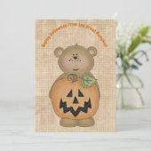 Happy Halloween uit Great Pumpkin Teddy Bear Kaart (Staand voorkant)