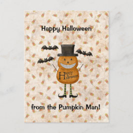 Happy Halloween uit het pompoenMan Briefkaart