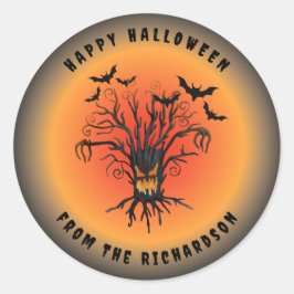 Happy Halloween uit je aangepaste naam Ronde Sticker