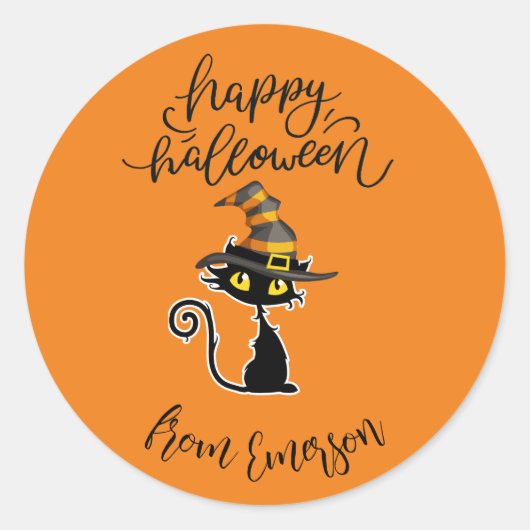 Happy Halloween uit naam van aangepaste familie Ronde Sticker (Voorkant)