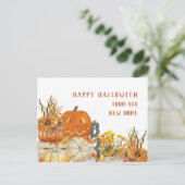 Happy Halloween uit New Home Rustic Pumpkins Feestdagenkaart (Staand voorkant)