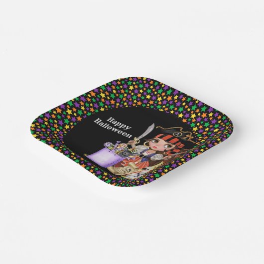 Happy Halloween-uitgang papieren Borden Papieren Bordje (Gebogen)