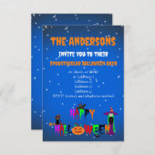 Happy Halloween Uitnodiging (Voorkant / Achterkant)