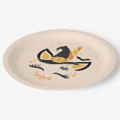 Happy Halloween Unicorn Witch met Eyelashes Papieren Bordje (Gekanteld)