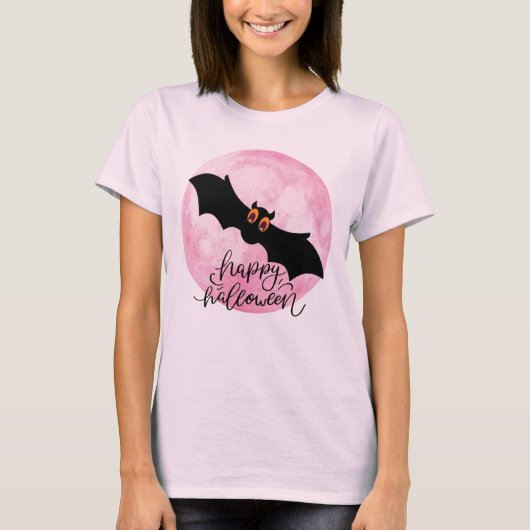 Happy Halloween Vampire Bat T-shirt (Voorkant)